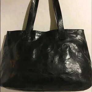 Christopher kon Black patent leather tote handbag